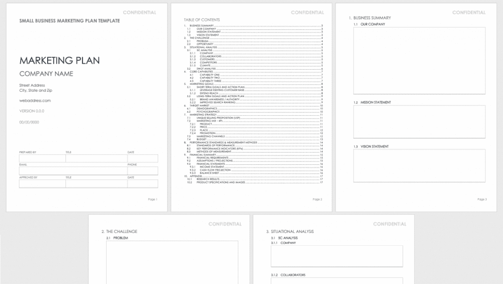 Small business marketing plan template