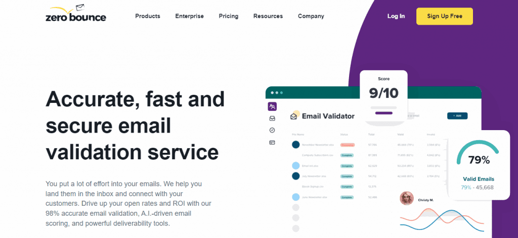 ZeroBounce is an email verification, scoring and deliverability platform helping businesses improve their inbox placement.