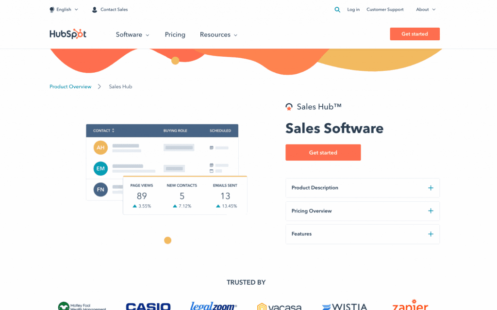 HubSpot's sales software is called Sales Hub