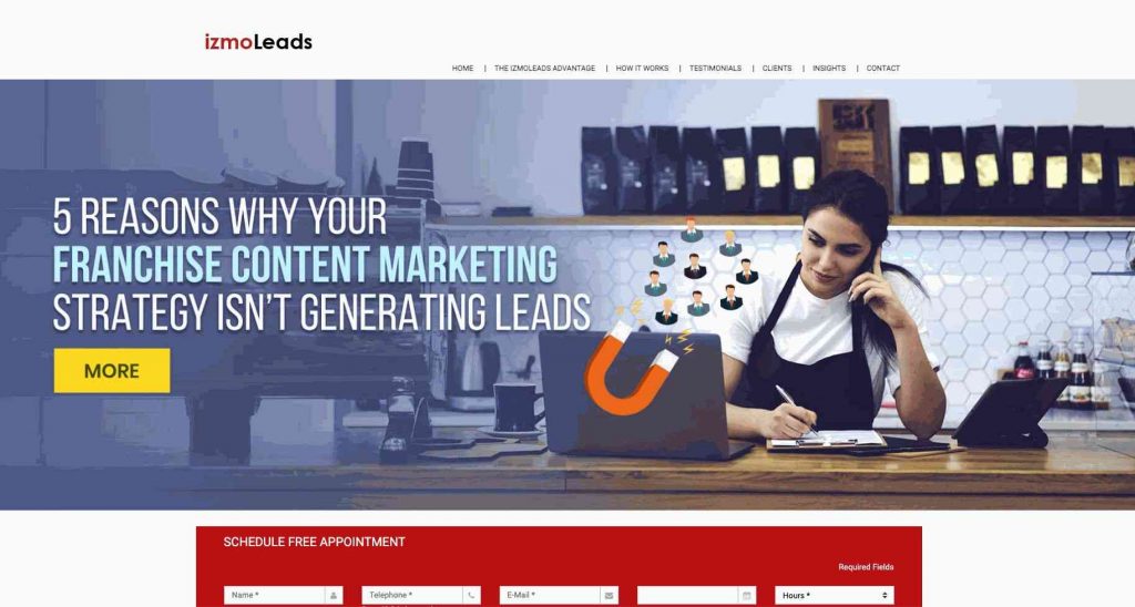 izmo employs next-gen audience profiling and web analytics to deliver high-converting franchise leads on the dot