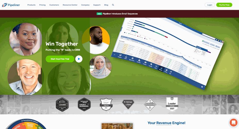 Pipeliner is a CRM with an attractive interface focused on making customer relationships visual.