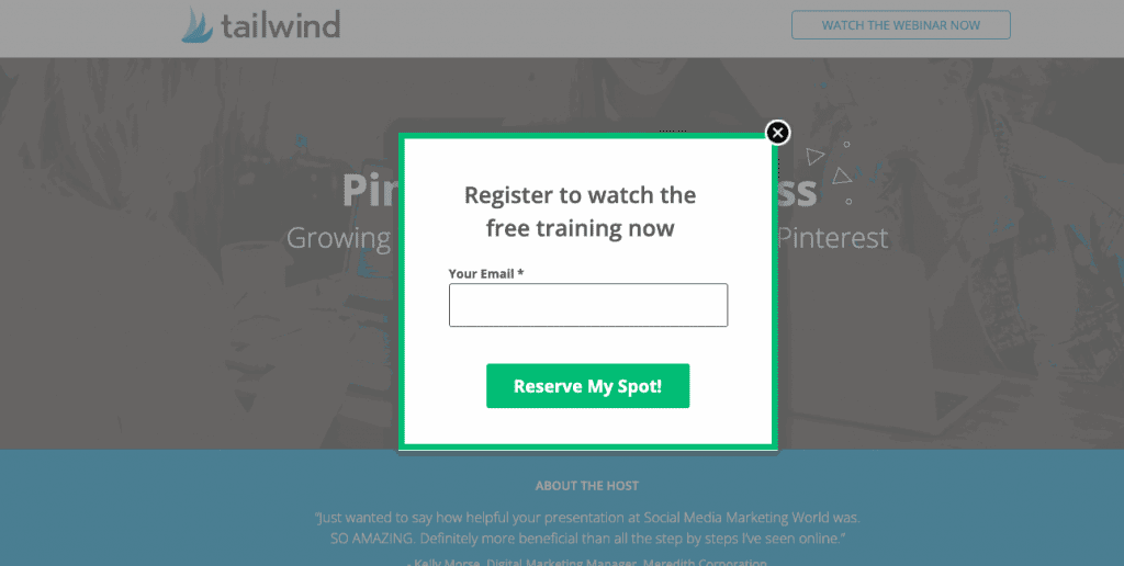 Tailwind Webinar Signup