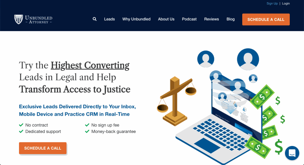 Unbundled Attorney is a newer player in the world of pay per lead services for attorneys