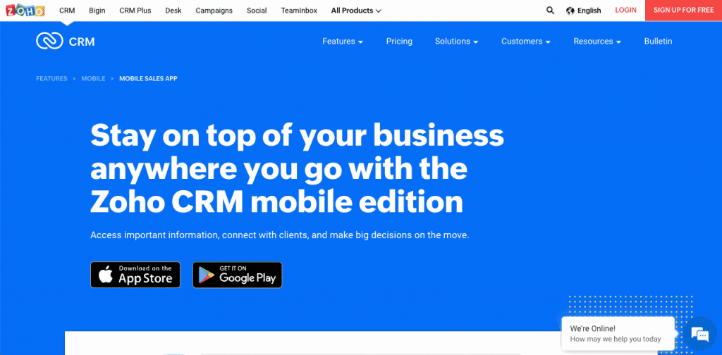 Zoho CRM Screenshot