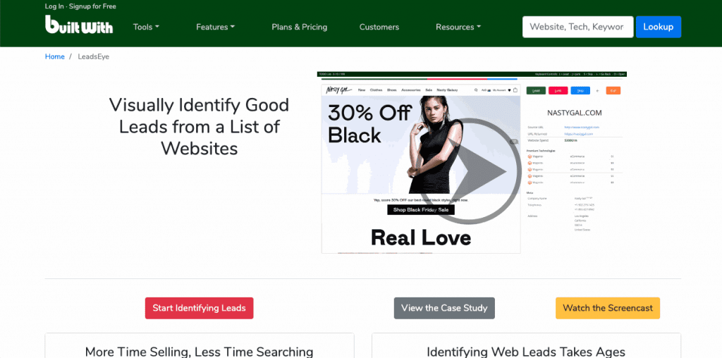 BuiltWith is a website profiler, lead generation, competitive analysis and business intelligence tool.