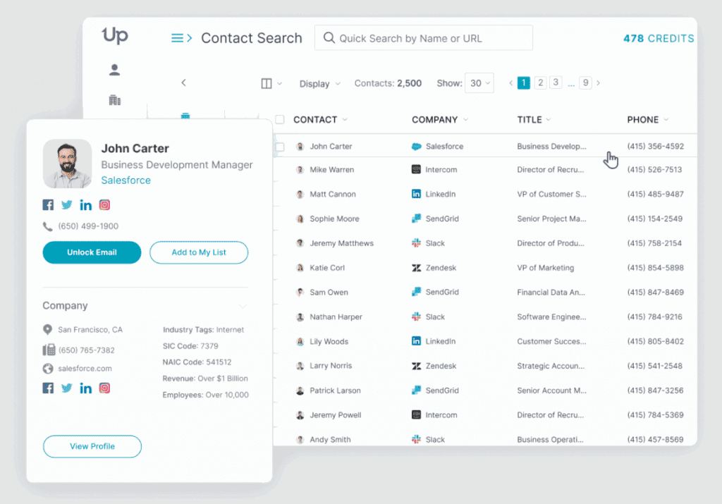 UpLead is a powerful email list provider