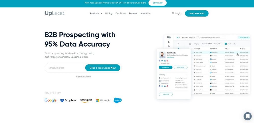 With UpLead you can easily find the right leads to contact through cold emailing.
