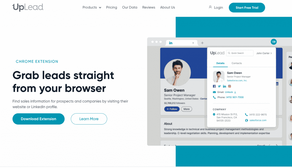 UpLead's Chrome Extension