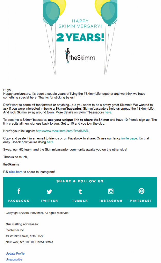 TheSkimm Email Campaign