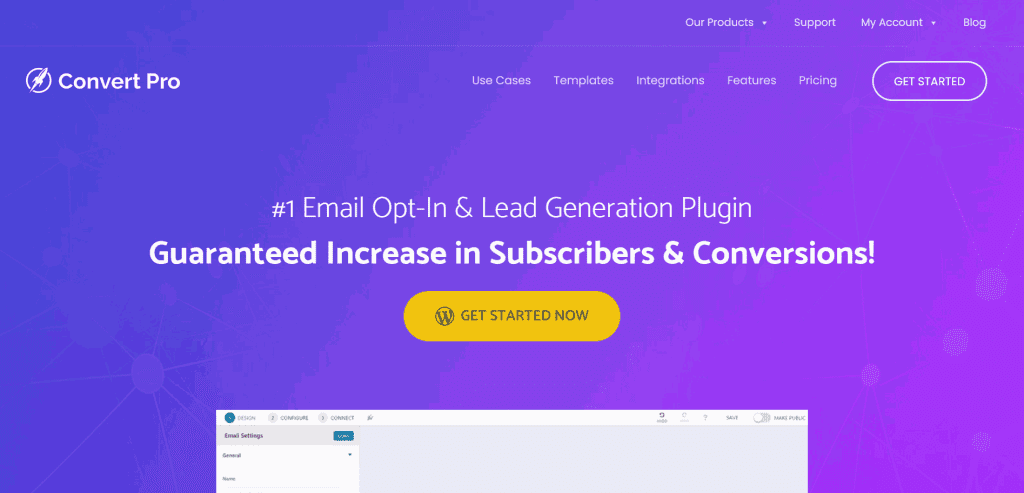 Convert Pro is an email opt-in and lead generation plugin for WordPress.