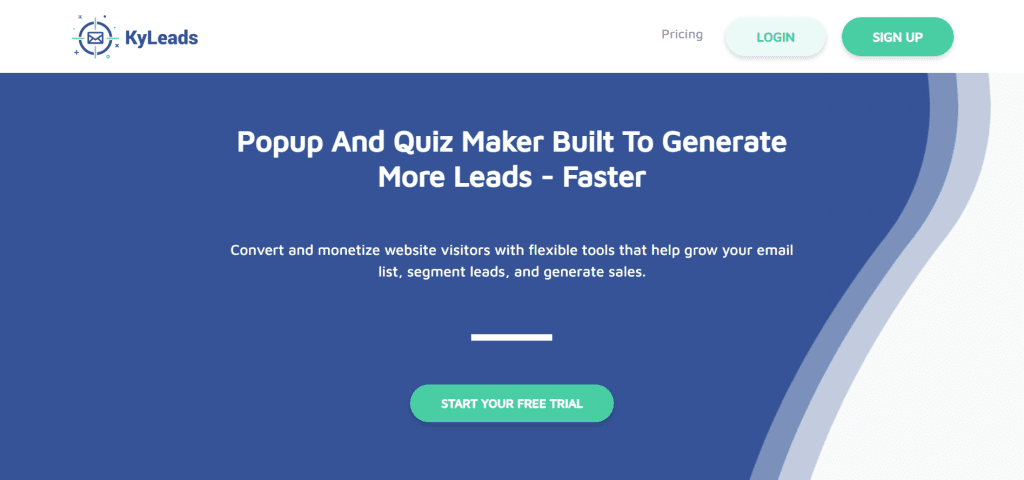 KyLeads is a popup and quiz maker that’s built to convert your website visitors into leads. 