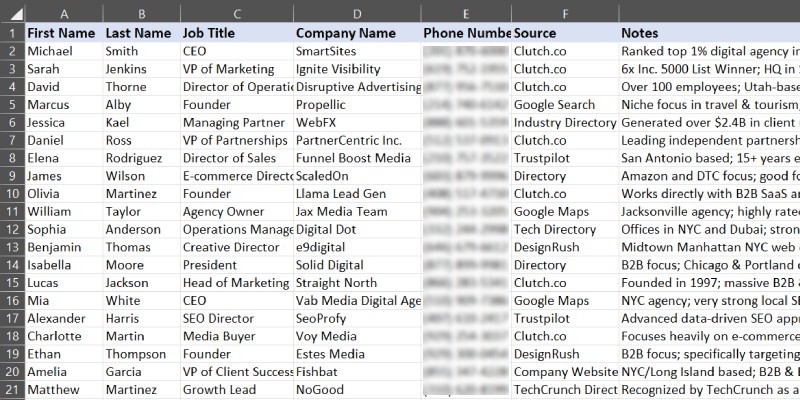 Cold Call List