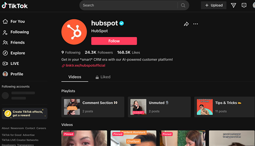 Hubspot TikTok