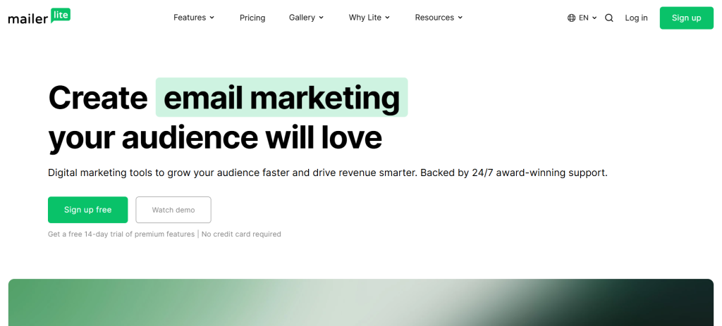 MailerLite screenshot