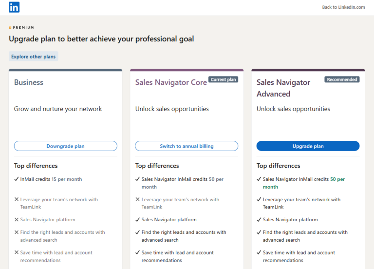 LinkedIn Sales Navigator Cost & Pricing Plans (2025) - UpLead