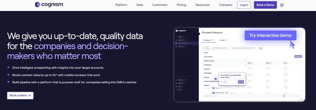 Cognism screenshot