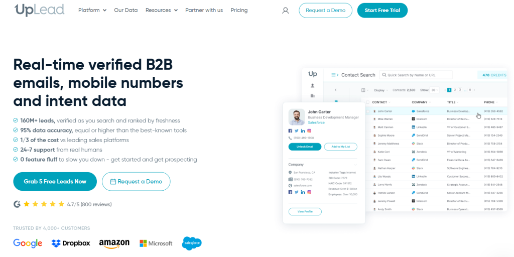 UpLead screenshot