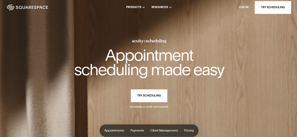 Squarespace Scheduling Screenshot