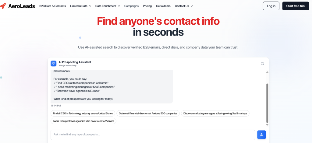 AeroLeads screenshot