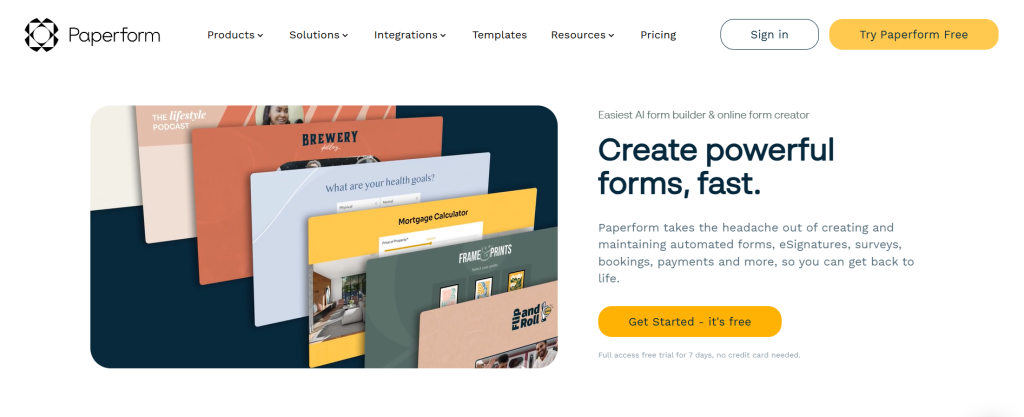 Paperform screenshot