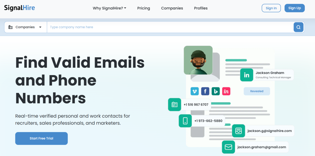 SignalHire screenshot