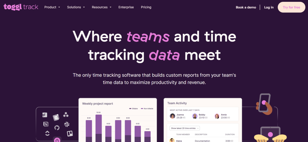 Toggl screenshot