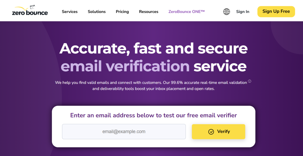 ZeroBounce screenshot