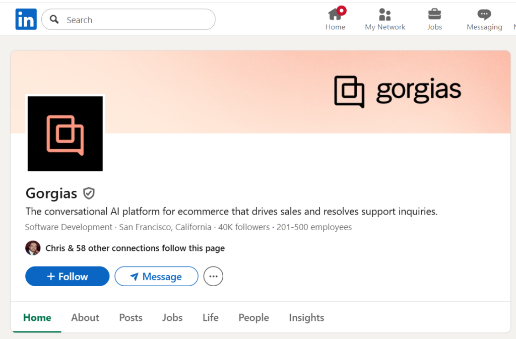 Gorgias LinkedIn