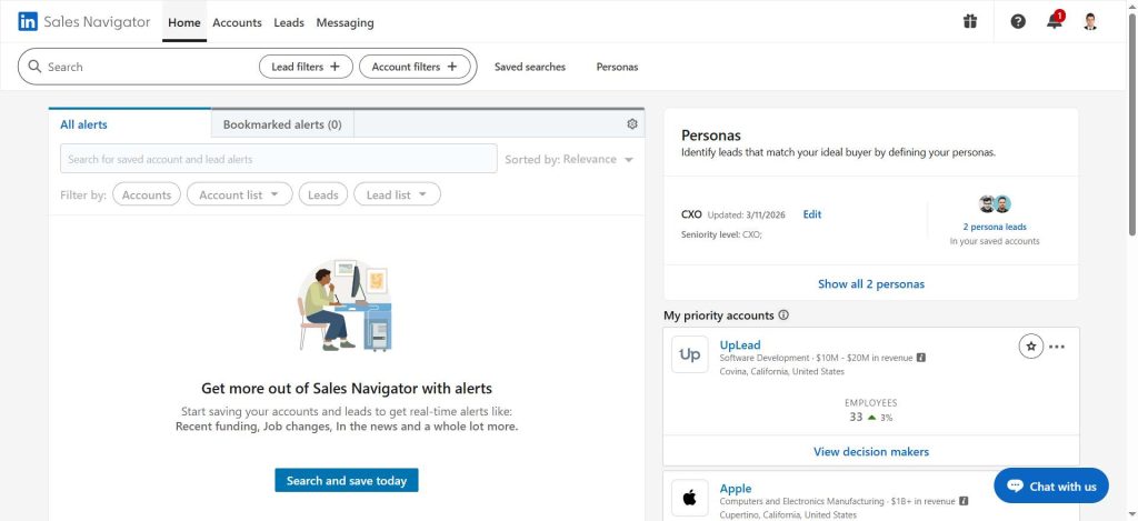 LinkedIn Sales Navigator lead management dashboard